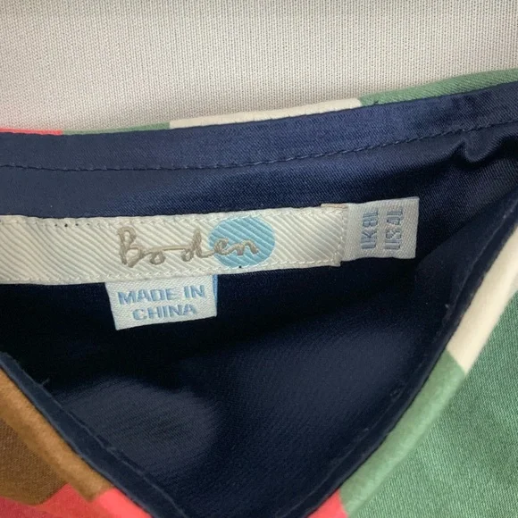 Boden Sz US 4L Multicolor Geometric Stripe Knee Length Cotton Straight Skirt - Picture 6 of 8